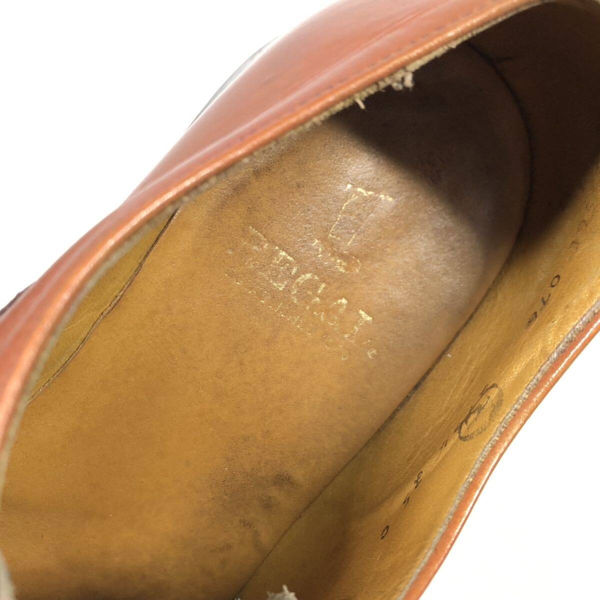 【リーガル】本物 REGAL 靴 25cm 茶 ストレートチップ ビジネスシューズ 内羽根式 本革 レザー 男性用 メンズ 25 EEの画像9