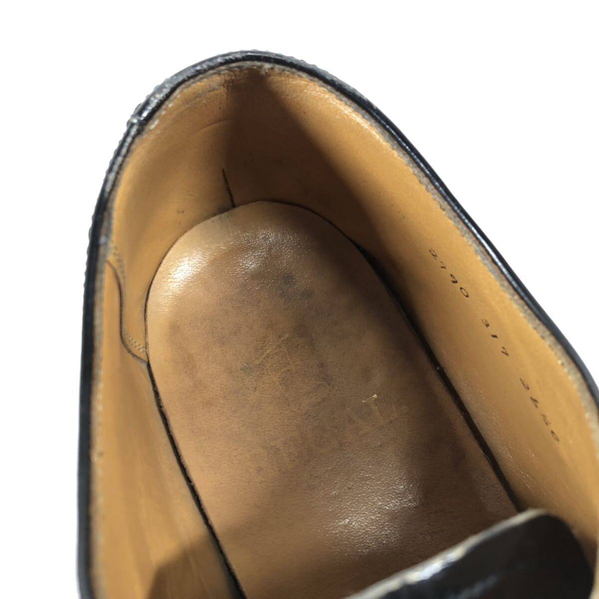 【リーガル】本物 REGAL 靴 26.5cm 黒 ストレートチップ ビジネスシューズ 外羽根式 本革 レザー 男性用 メンズ 26 1/2 EE_画像9
