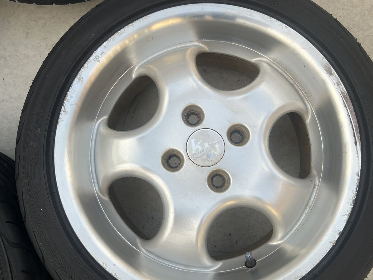 * rare size! custom!* RH?KW Wheels (F)15in 7j +50 (R) 15in 8j +45 pcd100 Bridgestone 195/45/17 deep rim lowdown light car 