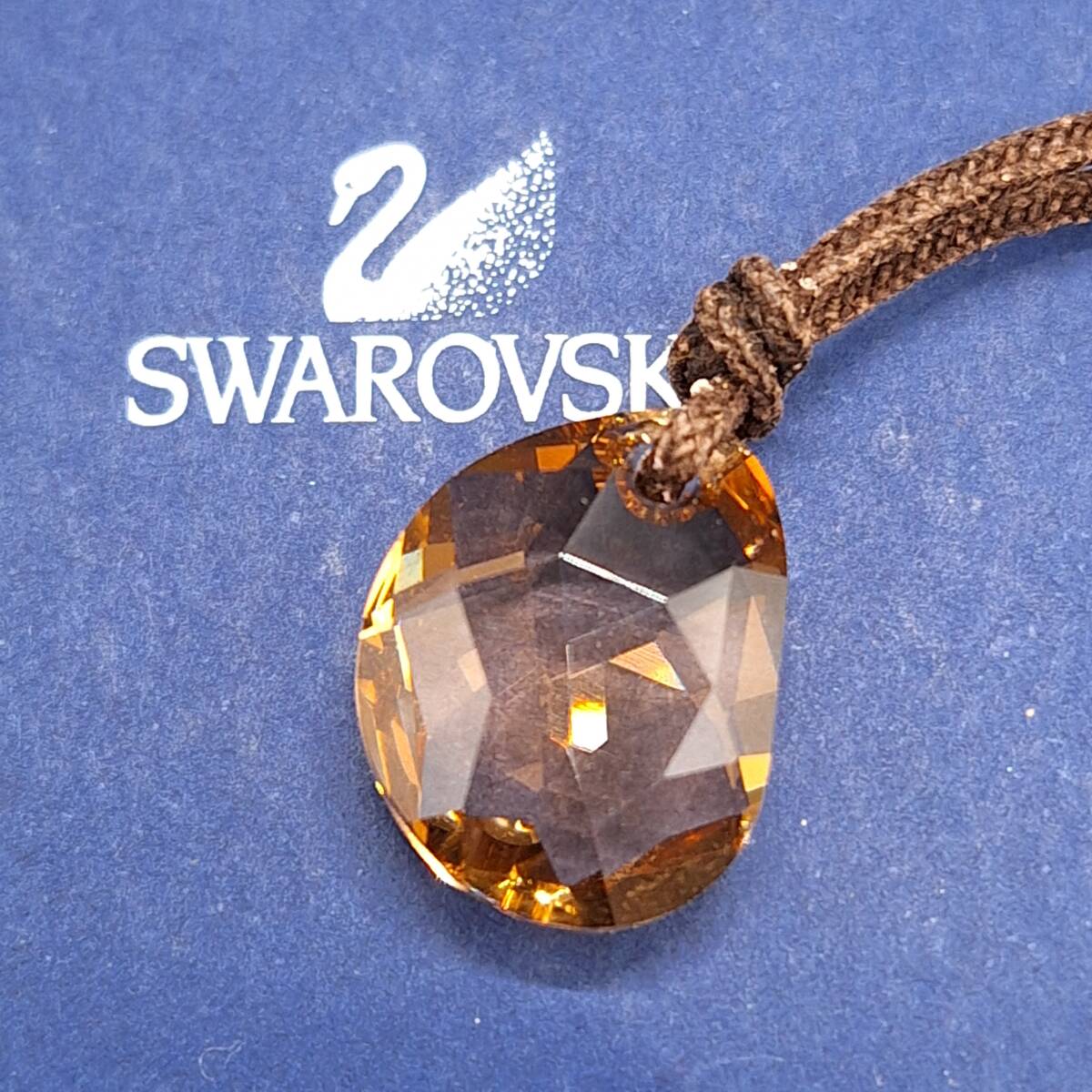 SWAROVSKI スワロフスキー チョーカー ネックレス ブラウン ペンダント クリスタルガラス 【4236】の画像2