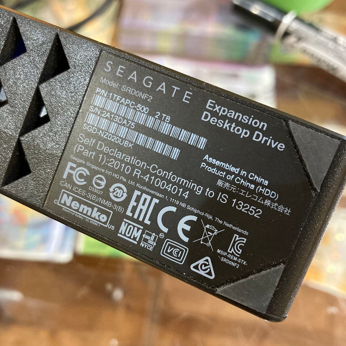 中古●SEAGATE● ポータブルHDD 2TB SRD0NF1 ブラック 通電確認済 ケーブル付き_画像4