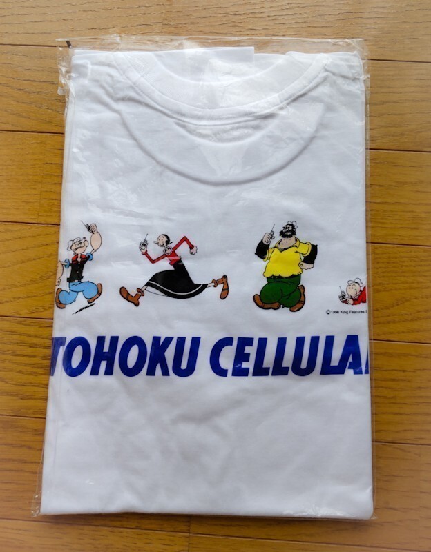 【レア】 東北 セルラー Tシャツ 白 ポパイ オリーブ ブルート スウィーピー フリーサイズ DDI KDDI au ビンテージ_画像2