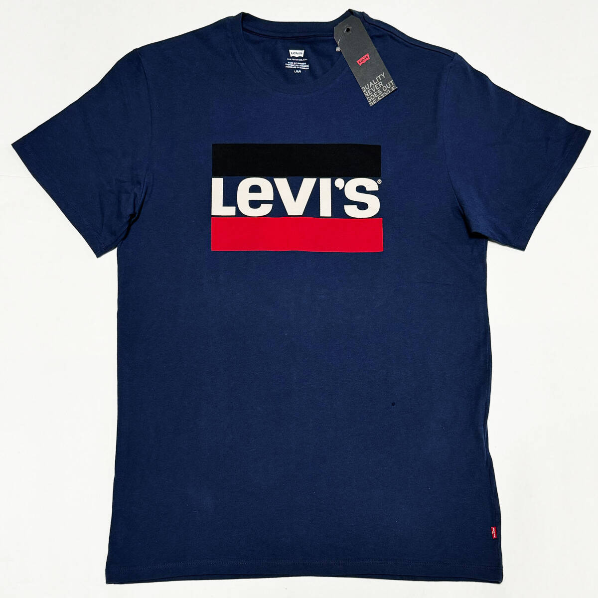 ■Levi's/リーバイス・ロゴプリントTシャツ・ネイビーL新品B■