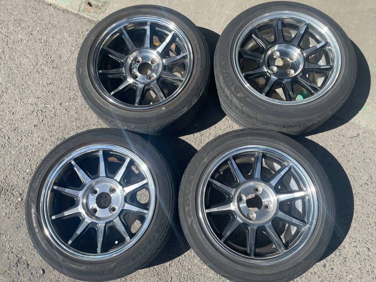 ENKEI BIG END BARREL エンケイ ビッグエンドバレル 15インチ ８J 195/50R15タイヤ 4本セット 希少 逆ソリ 中古品の画像1