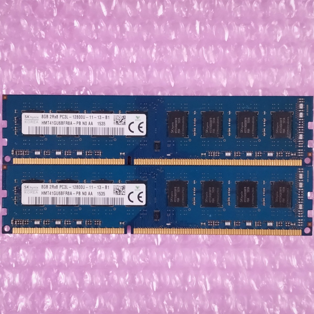 【動作確認済】SK Hynix DDR3-1600 計16GB (8GB×2枚) PC3L-12800U デスクトップ用メモリ / 在庫6_画像1