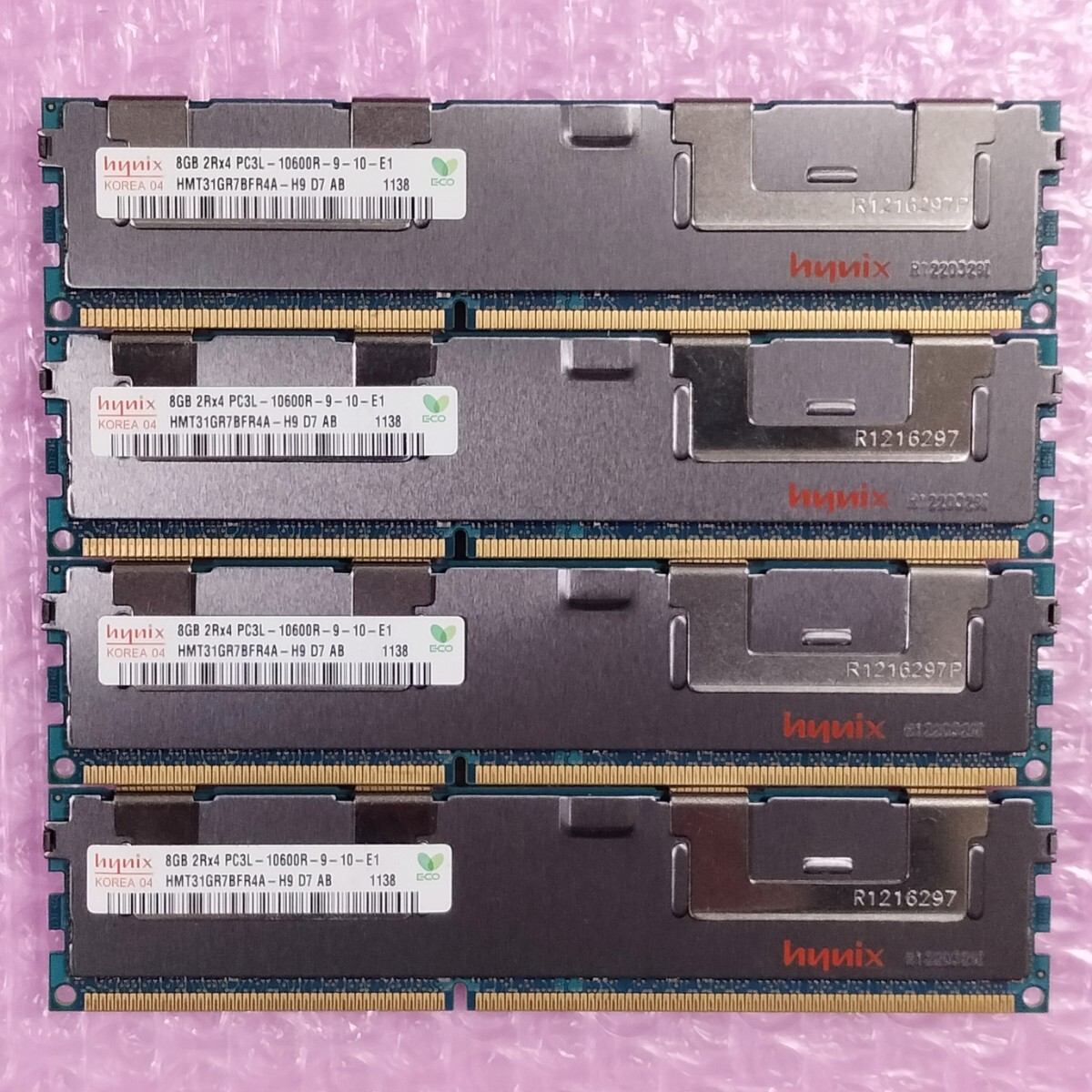 【動作確認済】SK Hynix DDR3-1333 計32GB (8GB×4枚セット) PC3-10600R ECC Registered RIMM メモリ (在庫2)_画像1