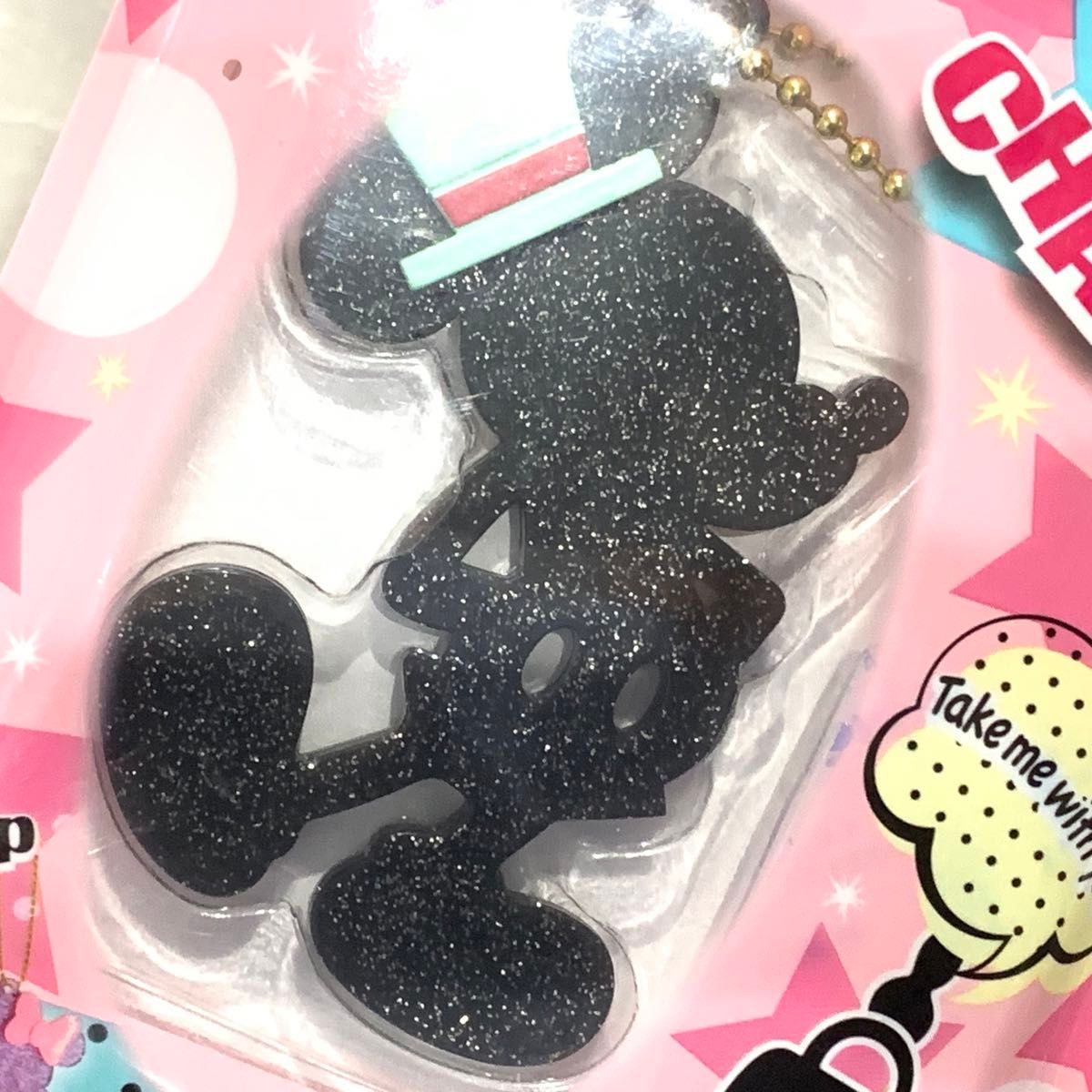 リーメント ミッキー&ミニー BIG GLITTER CHARM ビッググリッターチャーム キーホルダー