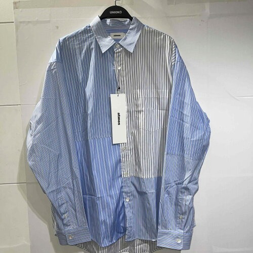 ATMOS 22aw POPLIN PATCHWORK SHIRT 2XLサイズ アトモス ポプリンパッチワークストライプ長袖シャツ