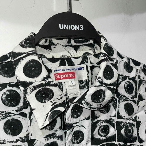 Supreme 17ss COMME des GARCONS SHIRT Eyes Rayon Shirt Lサイズ シュプリーム×コムデギャルソンシャツ アイズの画像3