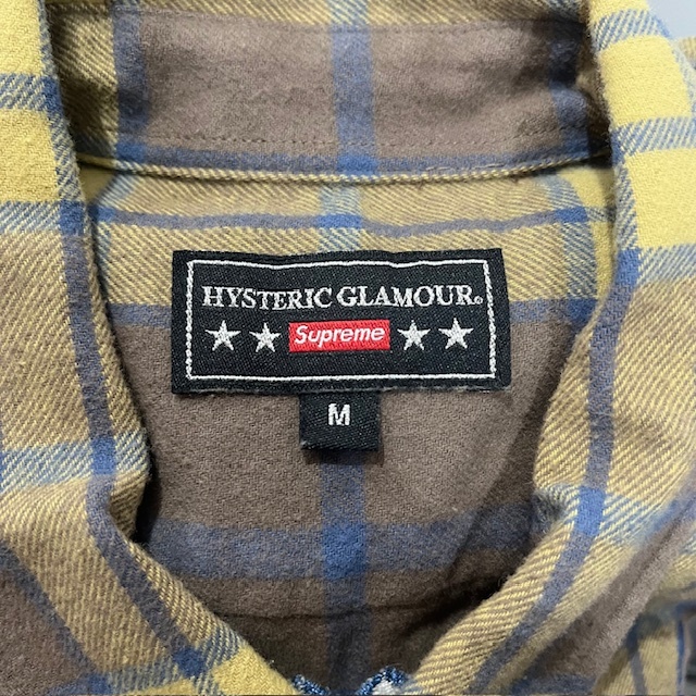 Supreme 21ss HYSTERIC GLAMOUR Plaid Flannel Shirt Mサイズ シュプリーム×ヒステリックグラマー プライドフランネル長袖シャツ_画像3