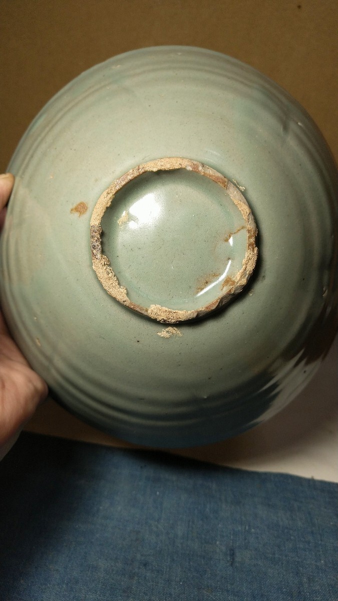 【哲】【特別出品】釉色の良い高麗青磁輪花鉢（高麗時代・12世紀）_画像7