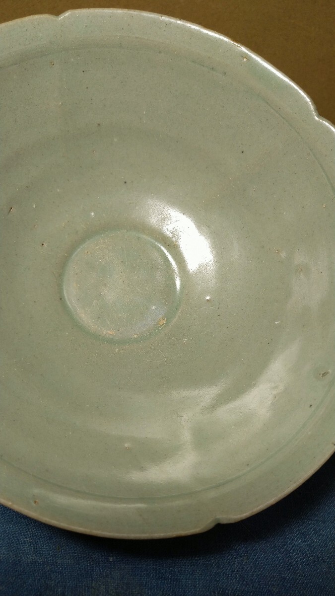【哲】【特別出品】釉色の良い高麗青磁輪花鉢（高麗時代・12世紀）_画像8