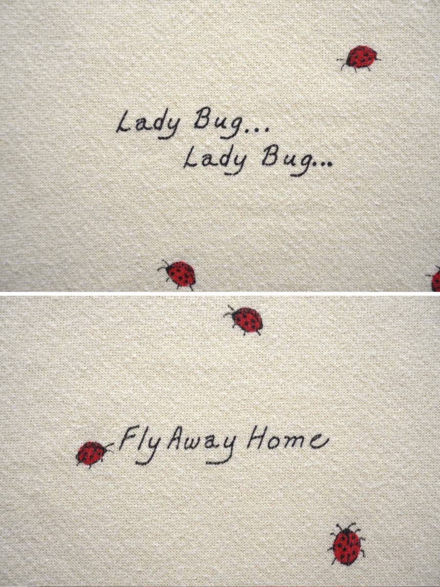 2000s ヴィンテージ Lee てんとう虫 プリントスウェット XL クリームイエロー Lady Bug Lady Bug,Fly Away Home 昆虫 アニマル USA 古着_画像6