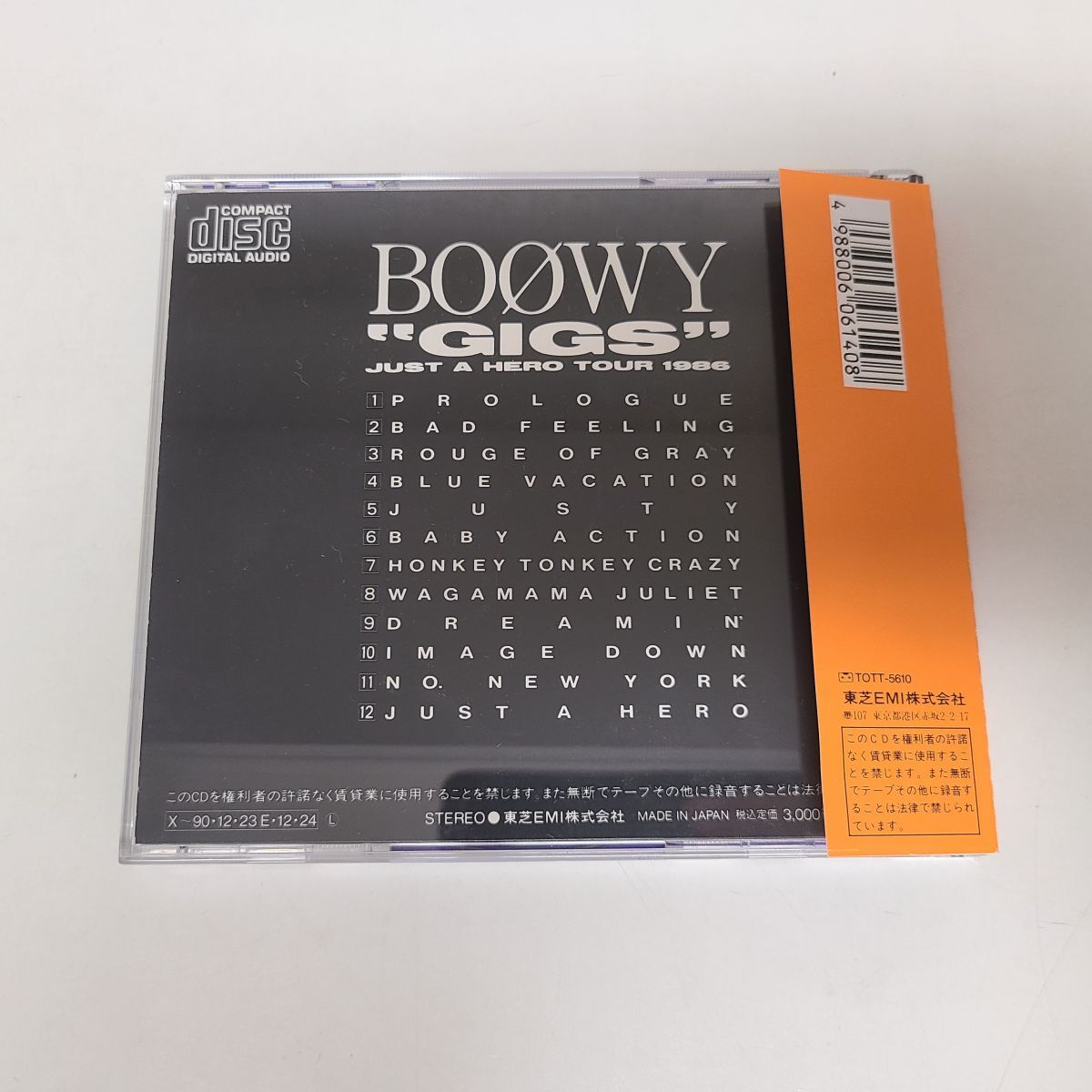 CD / BOOWY　GIGS / PROLOGUE, BAD FEELING ほか / 東芝EMI / TOCT-5610【M001】_画像2