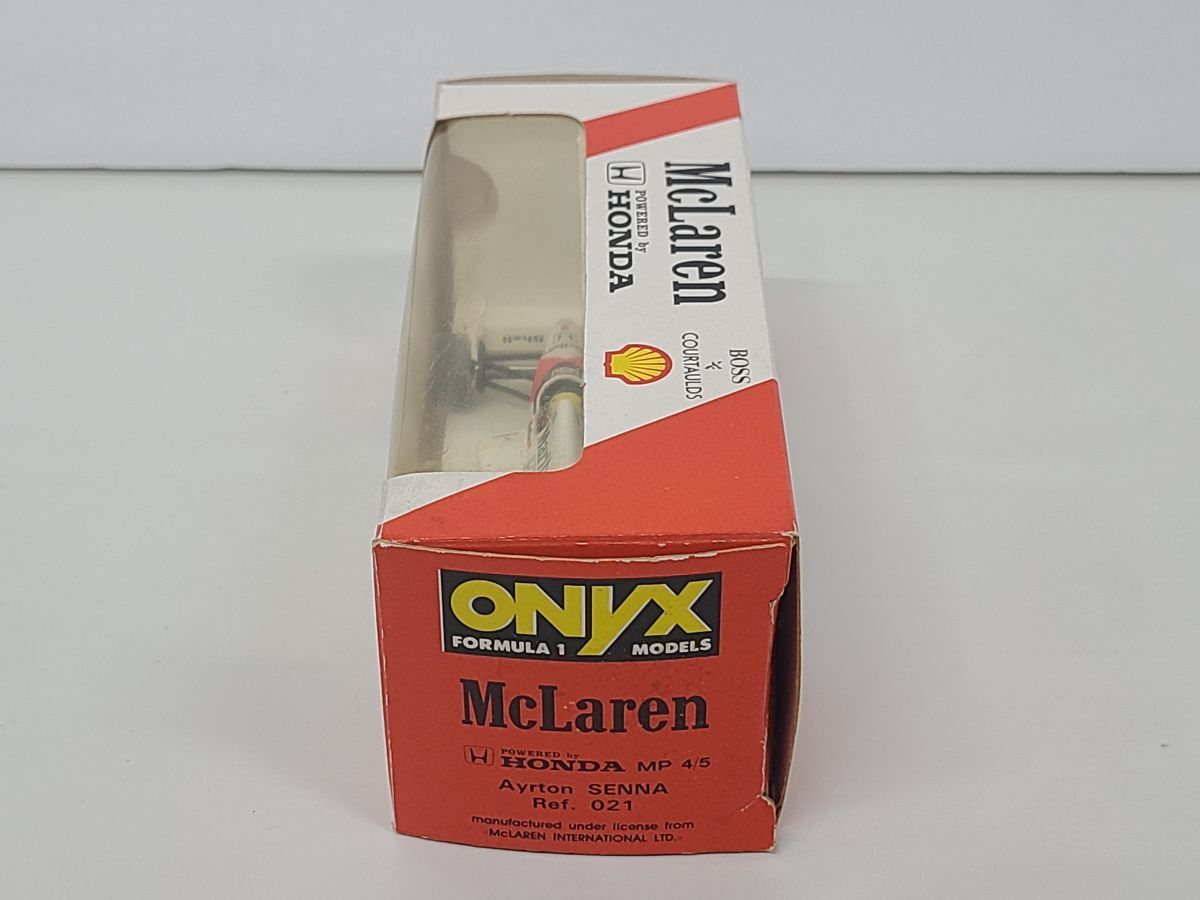ミニカー / McLaren HONDA MP 4/5 Ayrton SENNA Ref.021 / BOSS COURTAULDS / FORMULA 1 MODELS / ONYX / 箱付【G015】の画像3