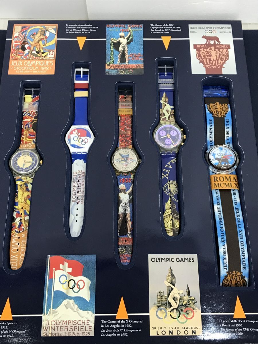 腕時計/ジャンク扱い/SWATCH HISTORICAL OLYMPIC GAMES COLLECTION スウォッチ/時計9点/動作未確認/取説・輸送箱付【Z040】の画像5