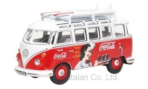 1/76 フォルクスワーゲン バス サンバ コカコーラ サーファー サーフボード VW T1 Samba Bus Coca-Cola 1:76 Oxford 60サイズの画像1