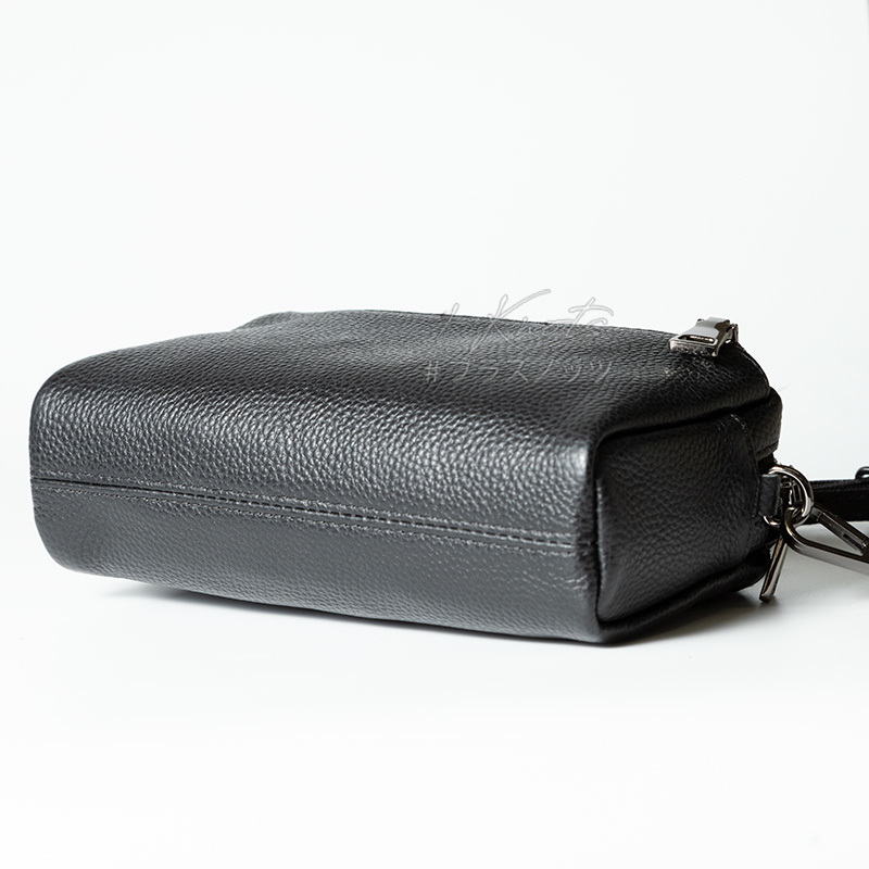  original leather Mini shoulder bag smartphone pouch ( black black ) cow leather leather Mini bag shoulder .. lady's smartphone shoulder diagonal ..