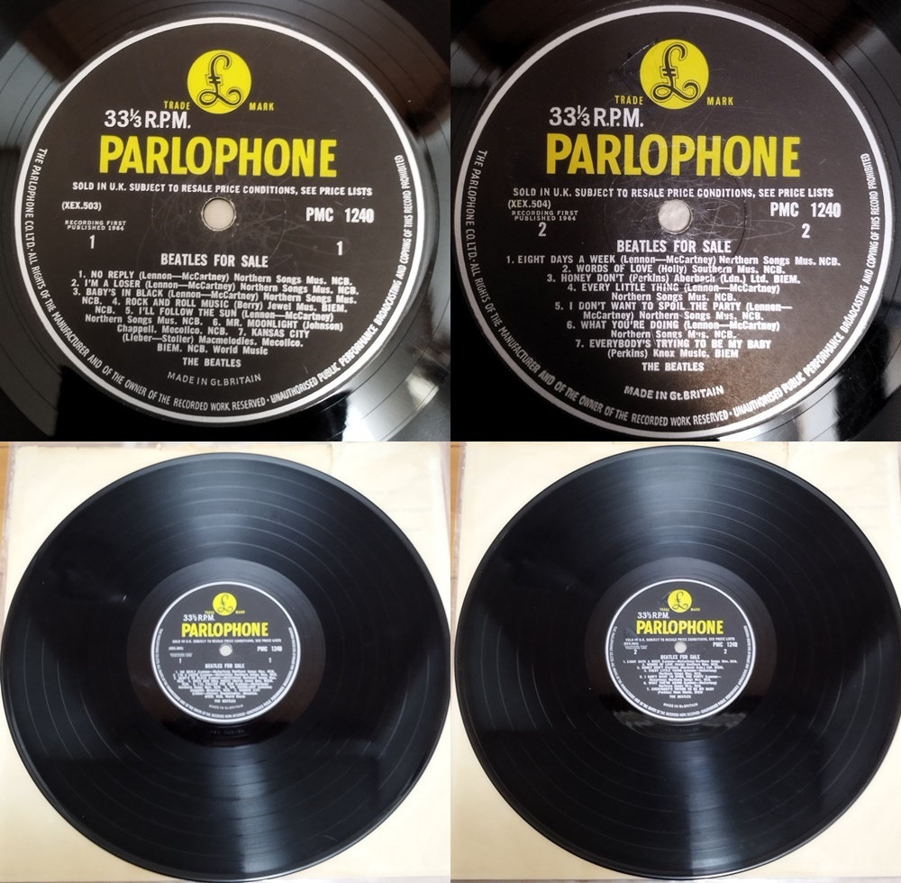 Beatles For Sale PMC1240 mono UK original matrix 3N/3N、 ビートルズ・フォーセール、英国盤、モノ、イエローパーロフォン の画像3