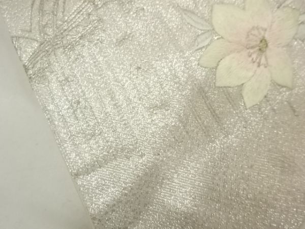 ys6905566; 石膏柱に花模様刺繍名古屋帯【リサイクル】【着】_画像8