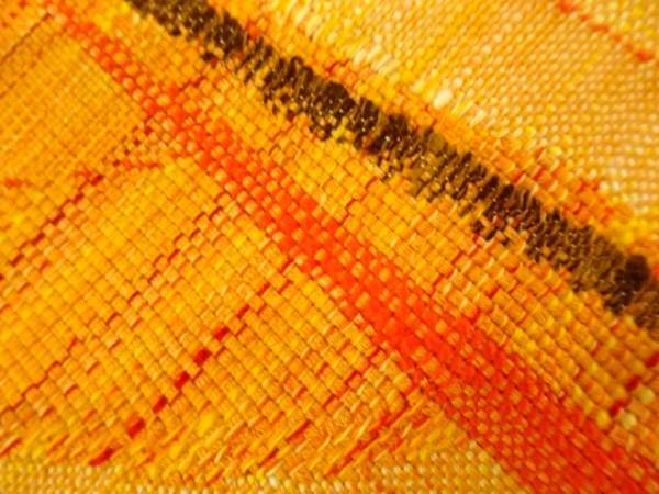 ys6932717; 手織り真綿紬抽象模様織り出し名古屋帯【リサイクル】【着】_画像6