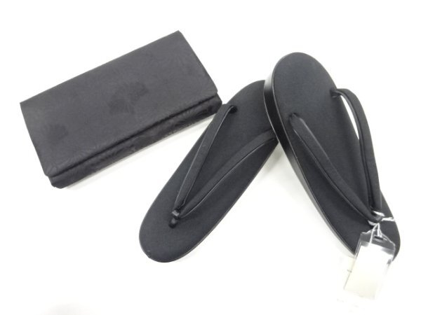ys6937795; 未使用品　花模様織出し喪服用和装バッグ・草履セット（草履23センチ）【リサイクル】【着】