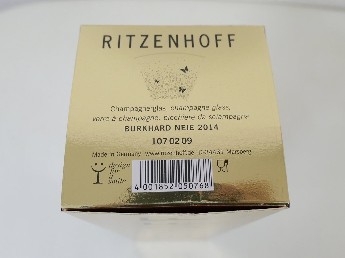 未使用 RITZENHOFF リッツエンホフ シャンパングラス (ナフキン付き) burkhard neie 2014の画像8