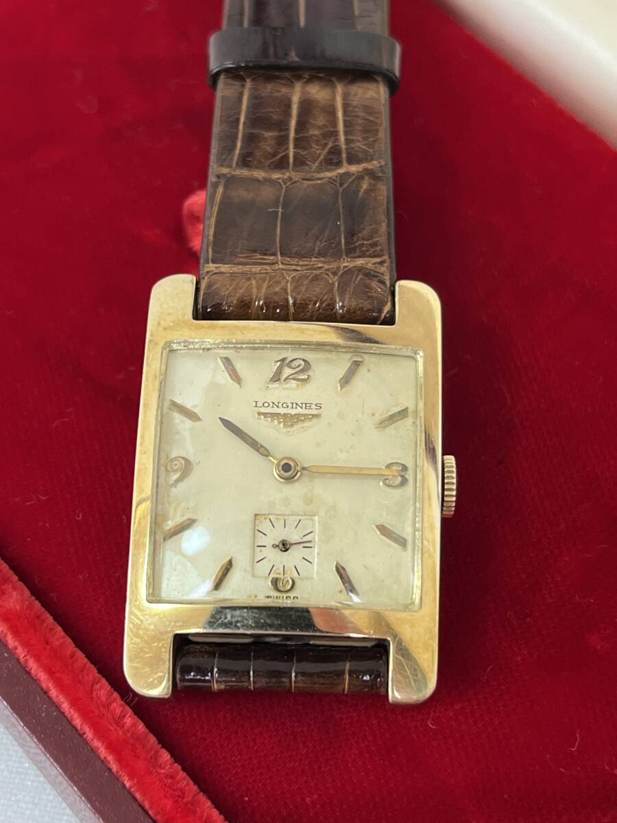 【M30】貴重品 LONGINES cal.23Z 14K GOLD 無垢 17 JEWELS スモールセコンド メンズ 手巻き 腕時計 稼働品 箱付きの画像1