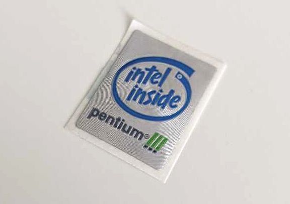 【未使用】【送料無料】2枚セット 超激レア品 pentium3 エンブレムシール CPU Intel パソコン シールの画像1