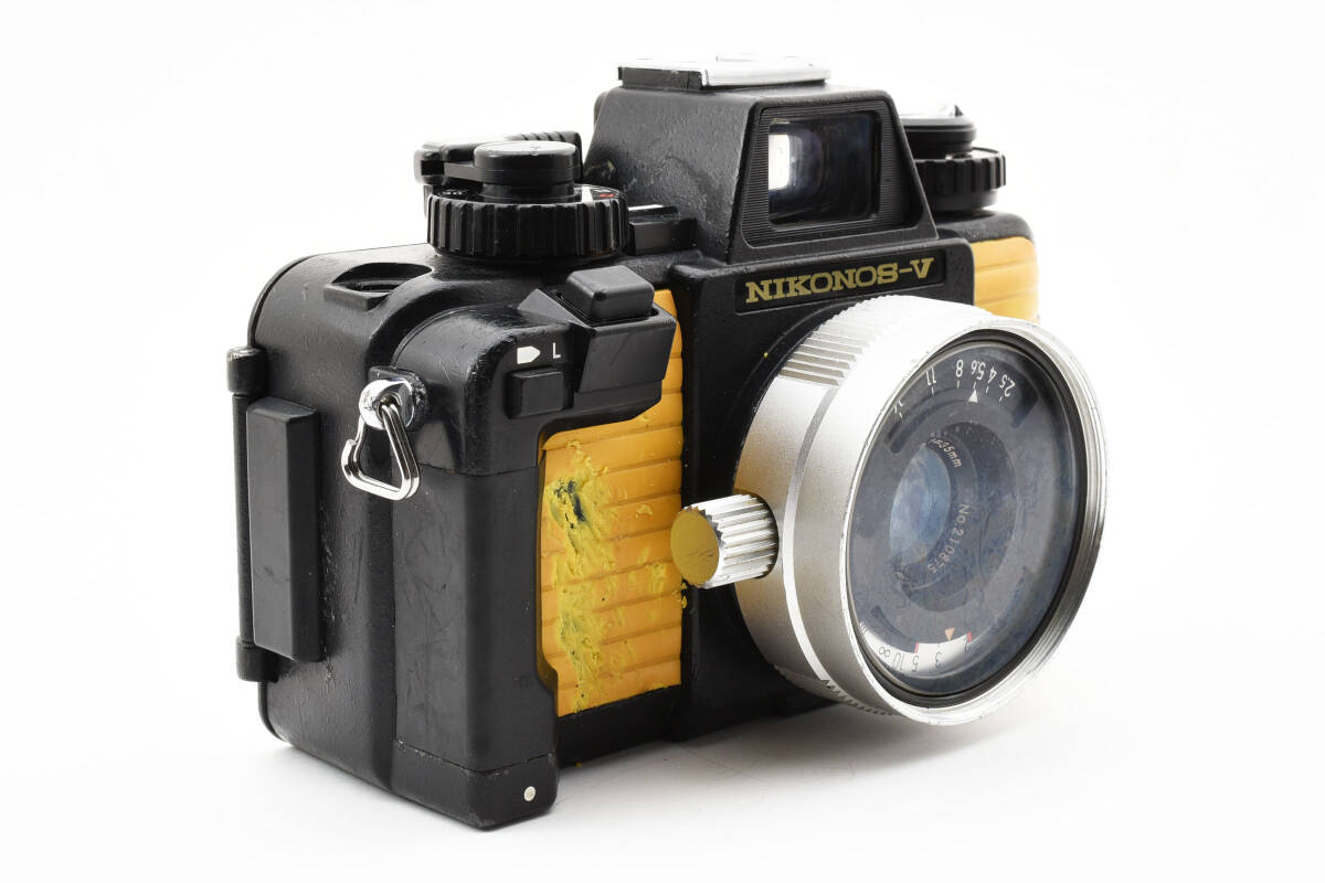 希少色 Nikon NIKONOS-V 35mm f3.5 ニコン イエロー 黄色 コンパクトフィルムカメラ ニコノス 動作未チェックの画像3