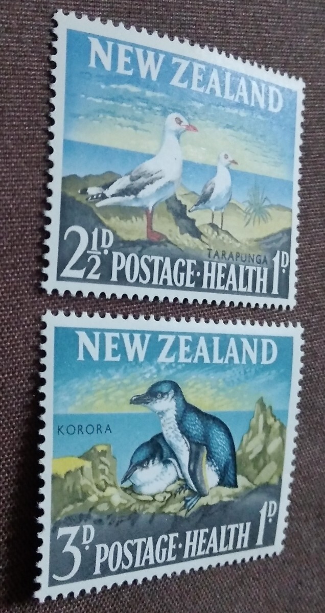 ニュージーランド 1964 海鳥 2完 ヘルス切手 慈善 鳥 トリ 動物 未使用糊ありの画像5