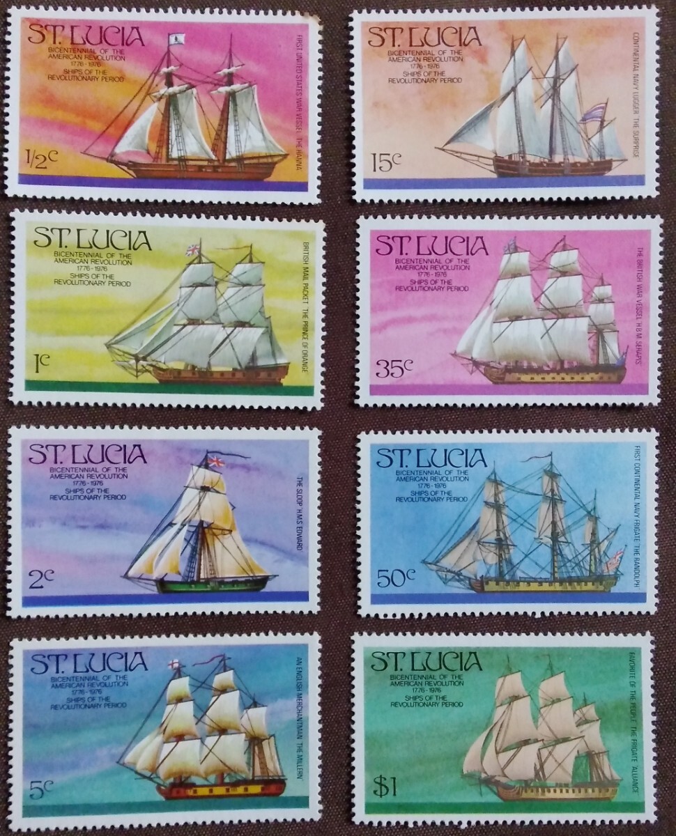 セントルシア 1976.1.26 アメリカ独立200年 8完 船 帆船 軍艦 商船 の画像1
