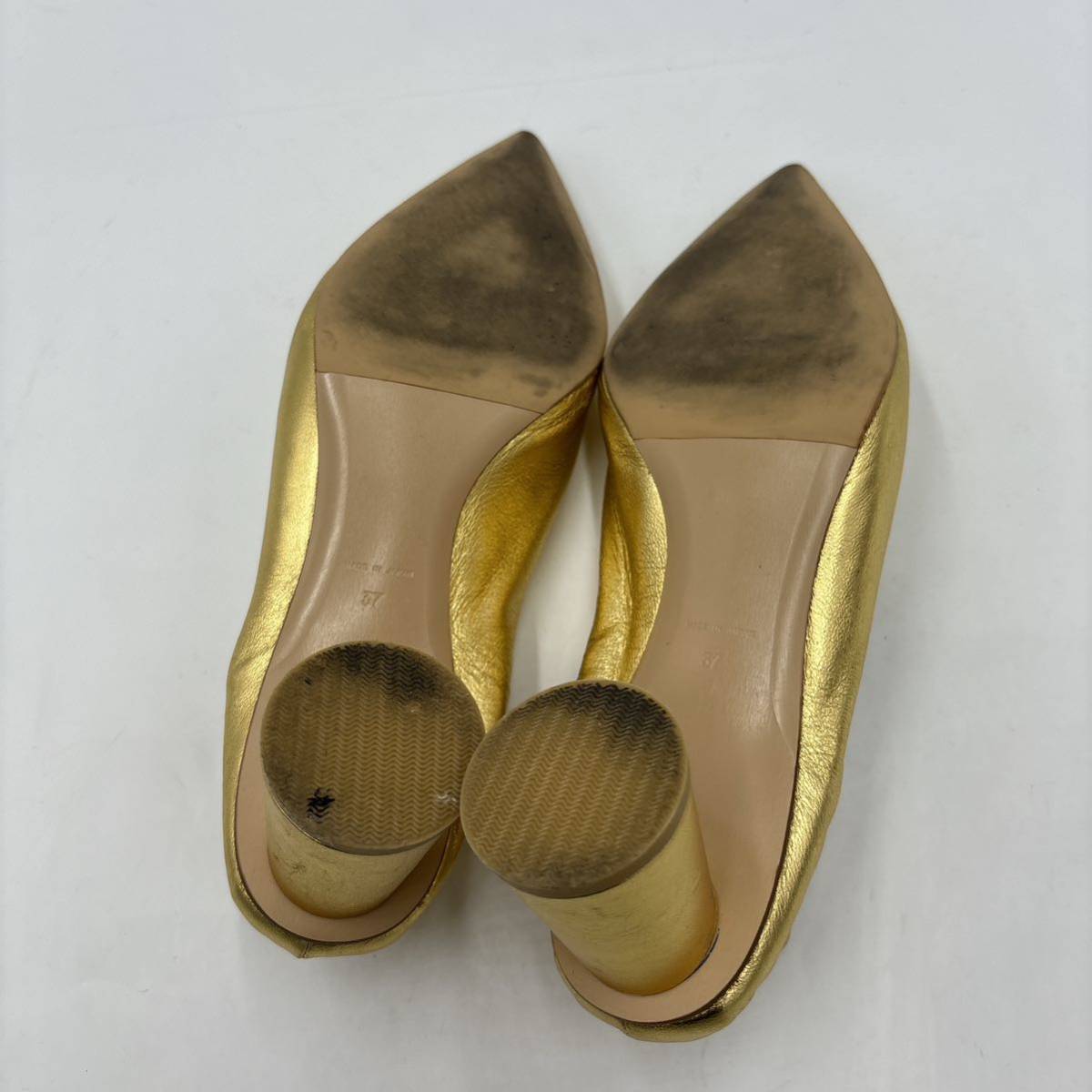 I ＊ 日本製 '高級感溢れる' PIPPICHIC ピッピシック 本革 GOLD ヒール / パンプス EU37 23.5cm レディース 婦人靴 シューズ 金_画像6