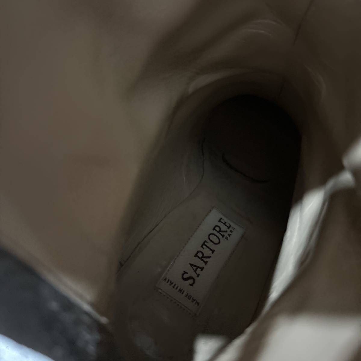 N ＊ イタリア製 '高級感溢れる' SARTORE サルトル 本革 ロング ヒール ブーツ 革靴 ブーティー EU37 23.5cm レディース シューズ BROWN_画像10
