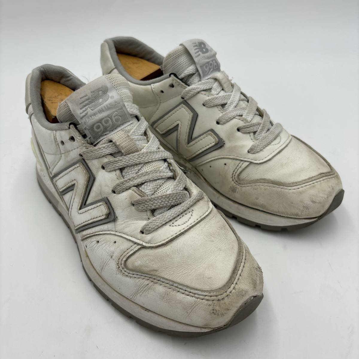 J ＊ 米国製 '希少 入手困難' NEW BALANCE ニューバランス M966MUB 本革 ローカット スニーカー 24.5cm D メンズ シューズ USA製 _画像2