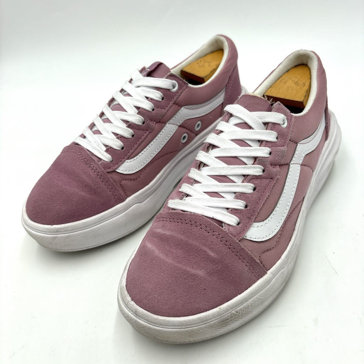 J ＊ 履き心地抜群 '人気モデル' VANS バンズ OLD SKOOL オールドスクール 厚底 ローカット スニーカー 25cm メンズ シューズ PINK_画像1