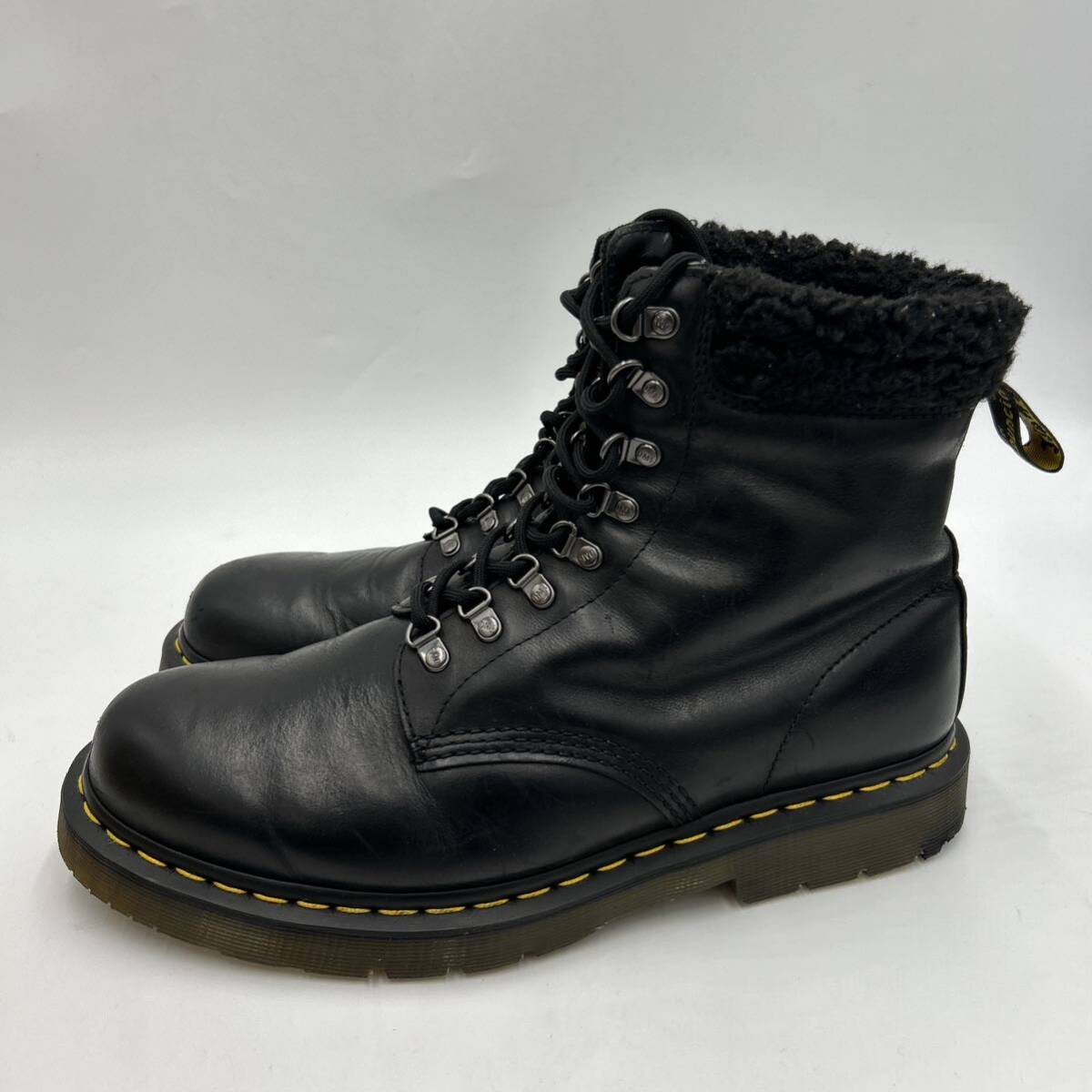 @ 良品 / 箱付き '極上レザー使用' Dr.Martens ドクターマーチン WINTERGRIP 本革 LEATHER 一部 ボア レザー ブーツ 革靴 UK10 29cm 紳士靴_画像3