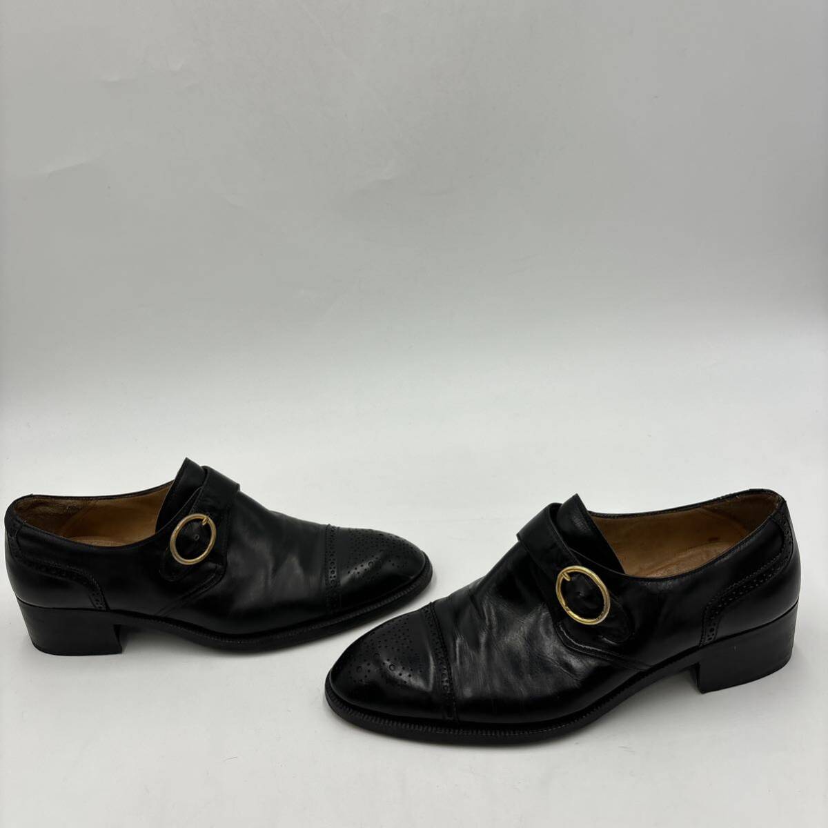 A ＊ イタリア製 '高級感溢れる' TANINO CRISCI タニノクリスチー 本革 モンクストラップ 革靴 ビジネスシューズ 5D 24cm メダリオン_画像3