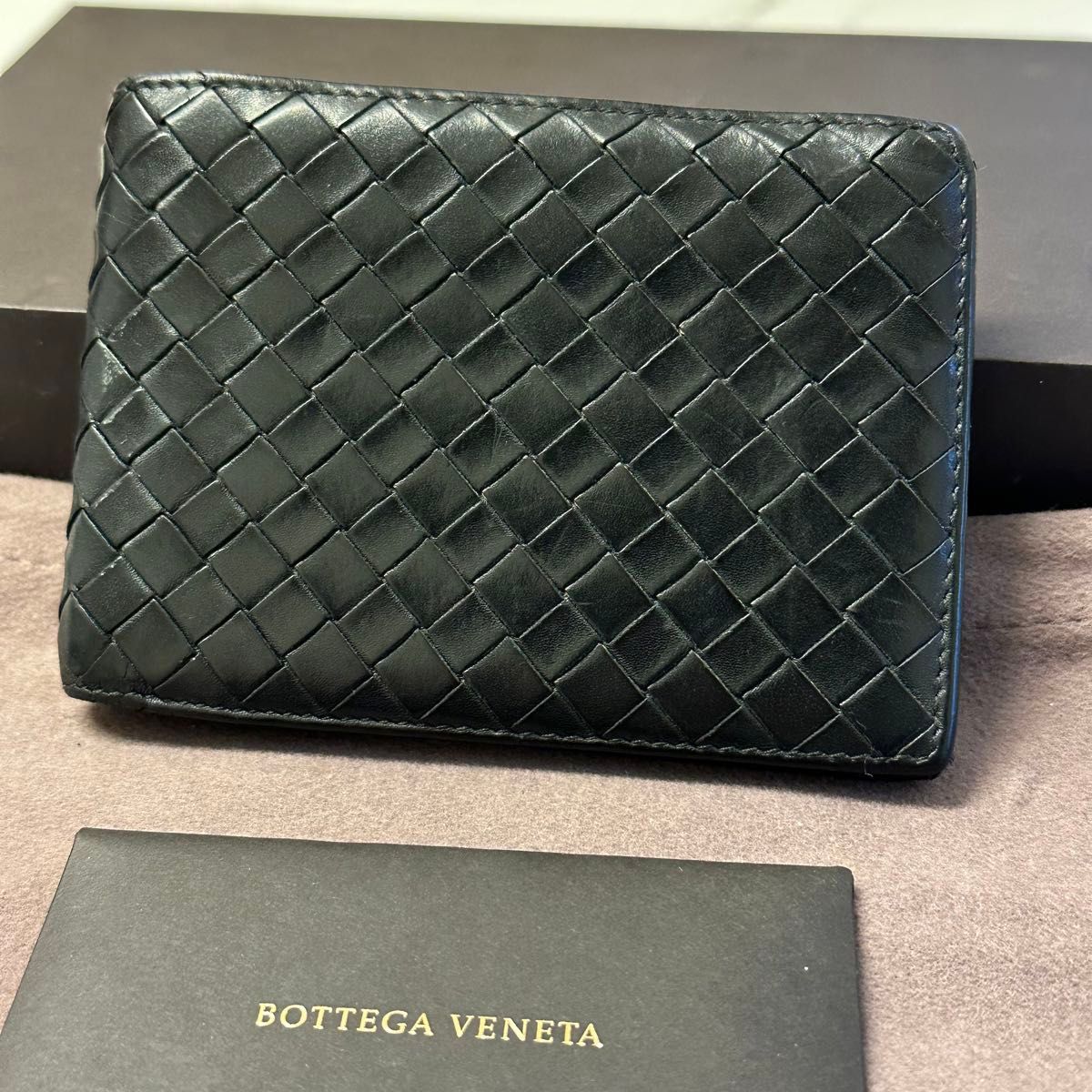 BOTTEGA VENETA ボッテガベネタ 折財布 二つ折り 黒 - 小物