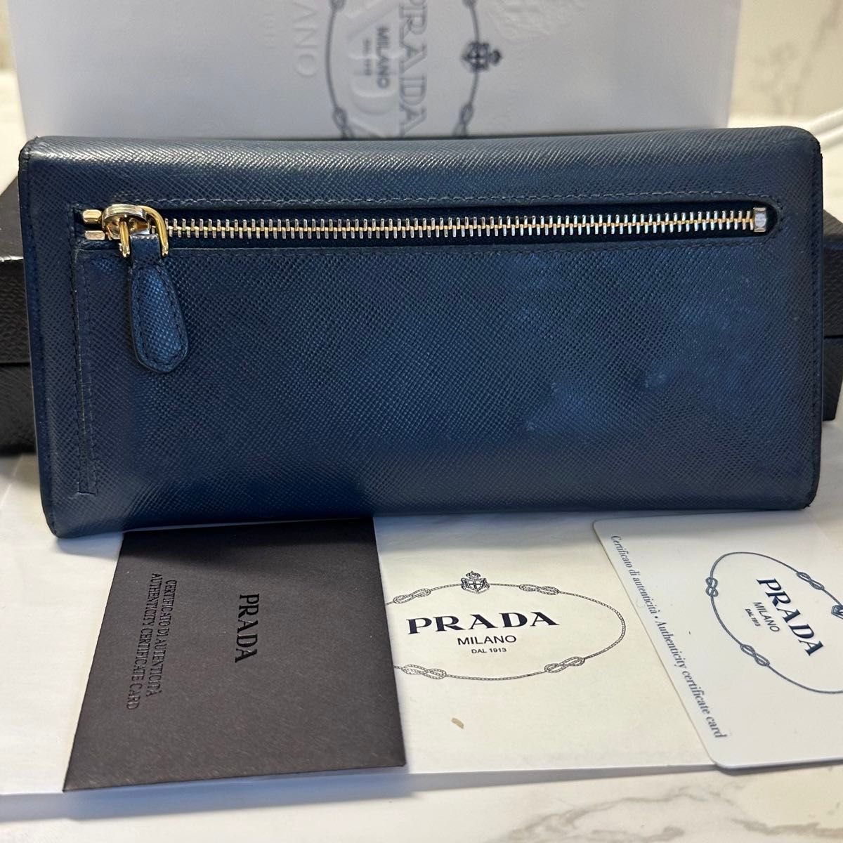 超良品！ プラダ PRADA 財布 長財布 サフィアーノレザー