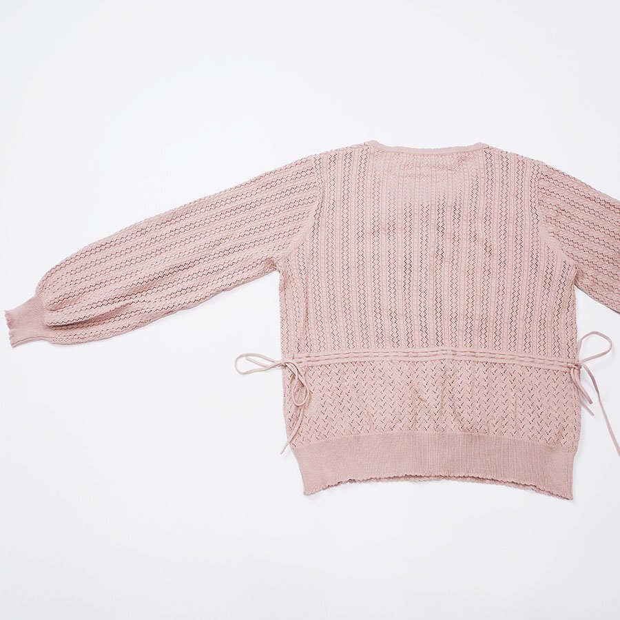 [ as good as new ] Pink House sombreness pink race frill using knitted cardigan / free size /2022SSkore/ free shipping /C17-412