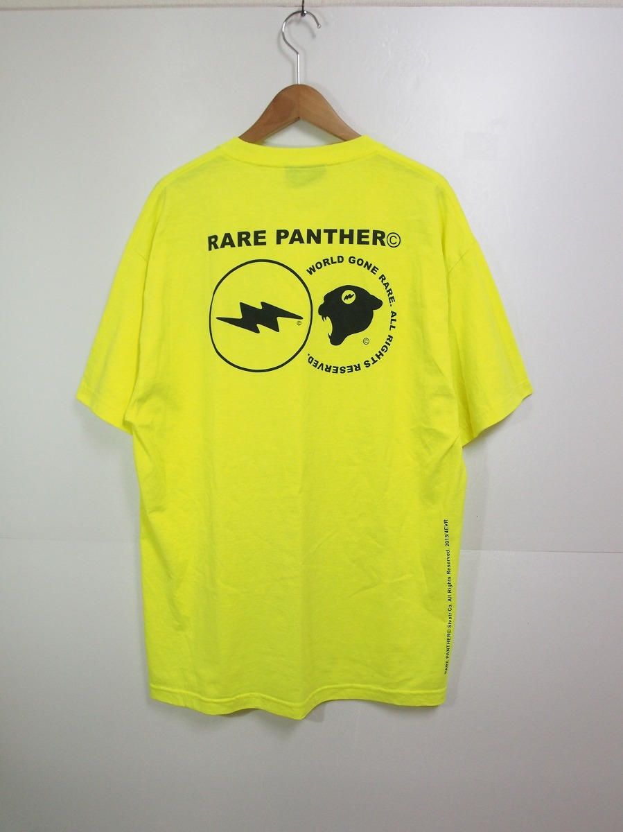 美品18SS RARE PANTHERレアパンサー サークルデザイン Tシャツ 半袖カットソー 蛍光イエロー黄1021I_画像2