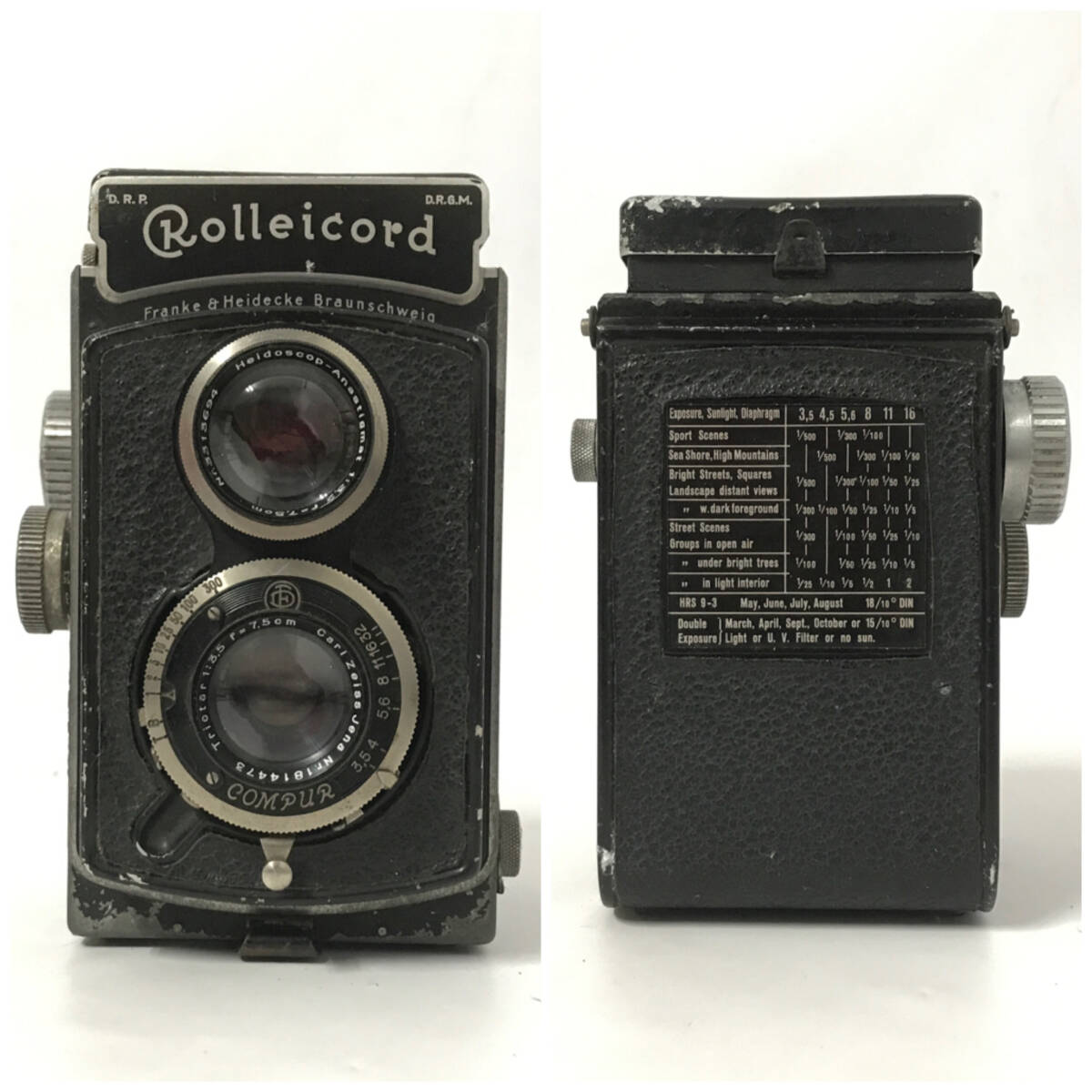 BF11/87　ローライ Rolleicord DRP DRGM Triotar 7.5cm F4.5 二眼カメラ 中古品 ケース付き ジャンク_画像2