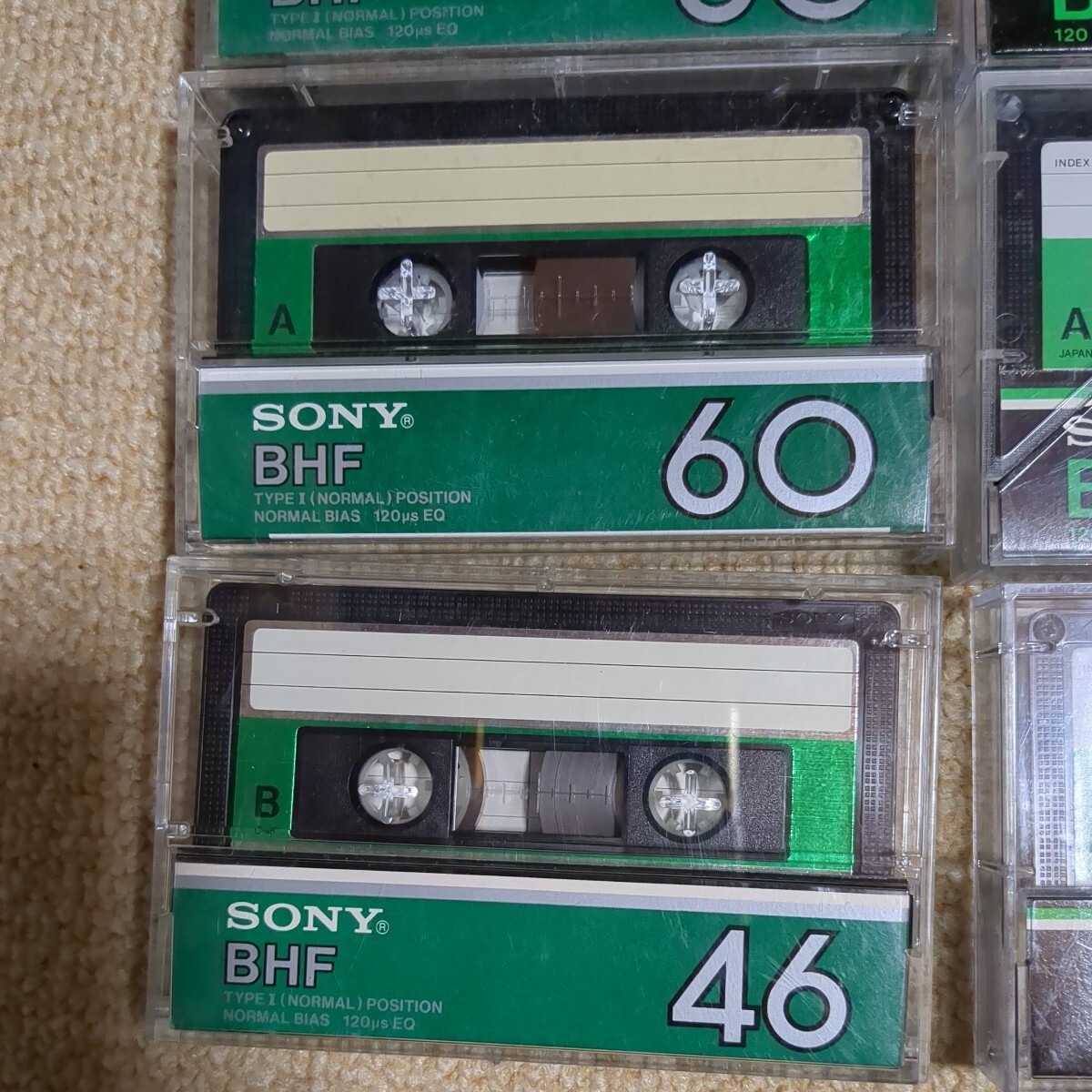 ジャンク　SONY　使用済み　カセットテープ　BHF 120 90 60 46　計8本　ソニー　当時物　昭和レトロ　ノーマルポジション_画像3