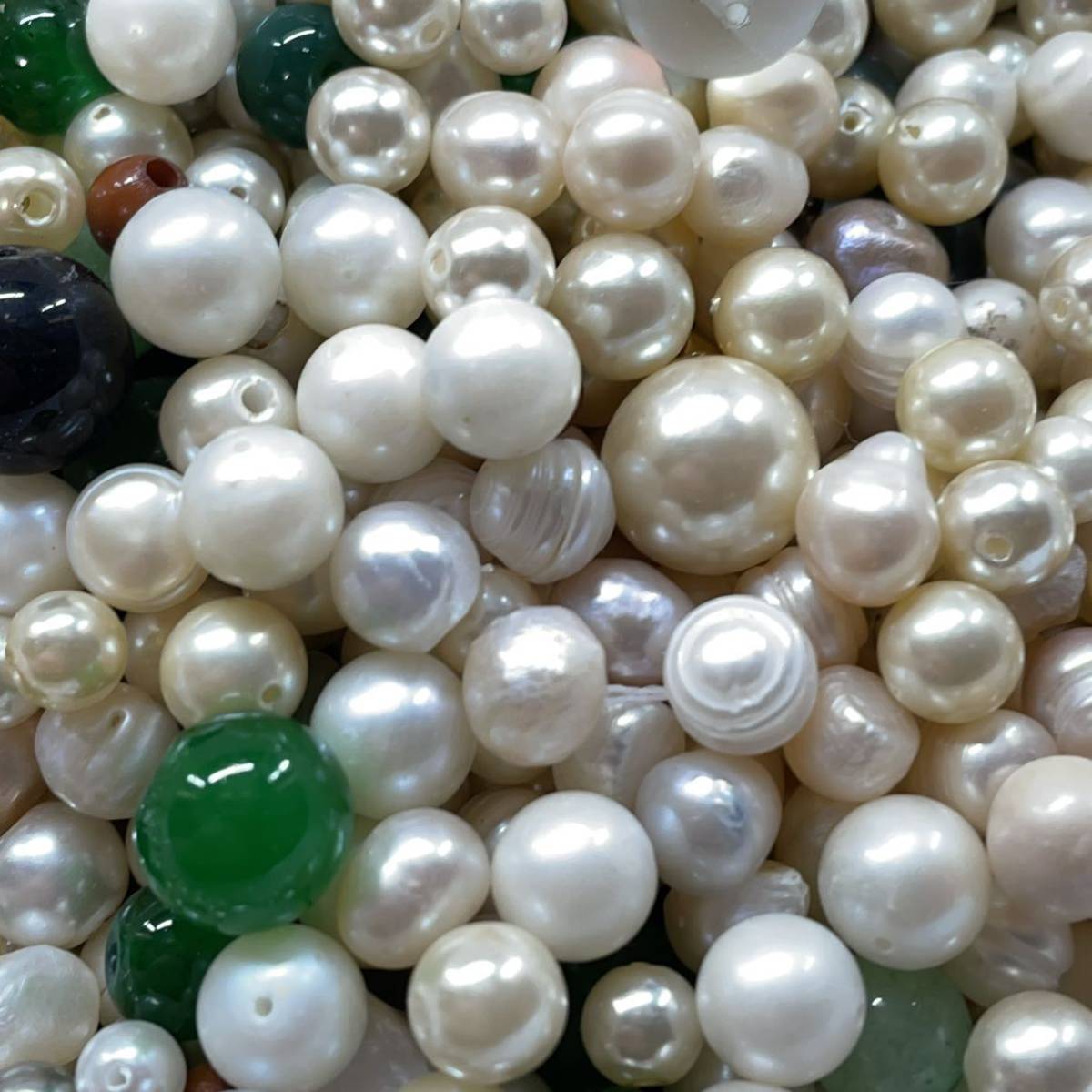 1000 jpy ~ a9 large amount pearl loose etc. summarize . gross weight 1720g pearl remove stone etc. ba lock pearl Mikimoto natural stone .... unset jewel etc. color stone set 