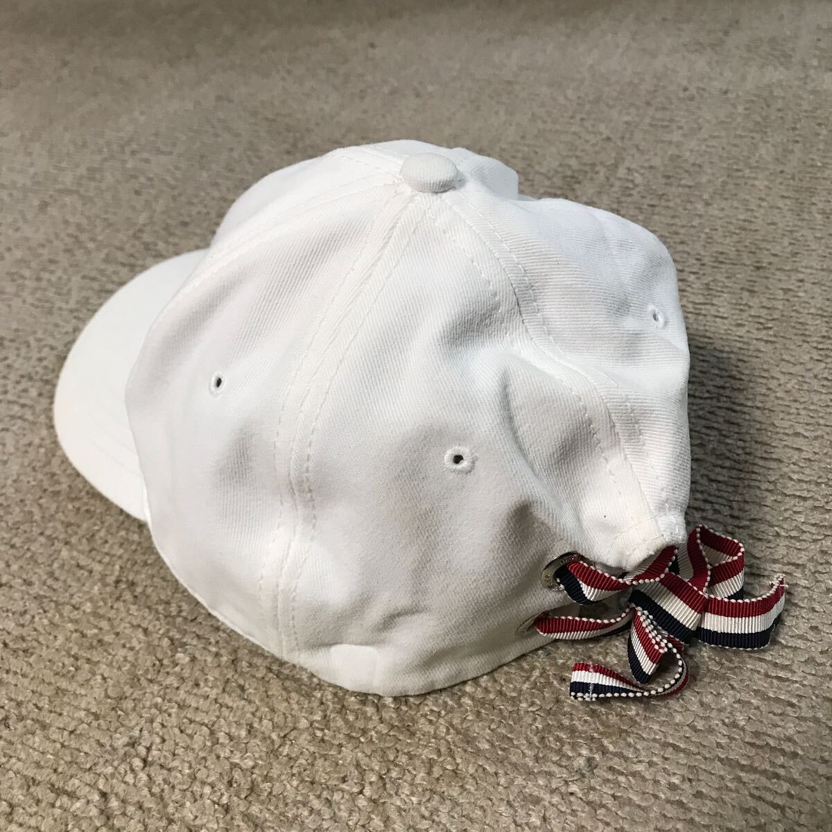 MONCLER BERRETTO Cap モンクレール キャップ ホワイト 帽子 _画像4