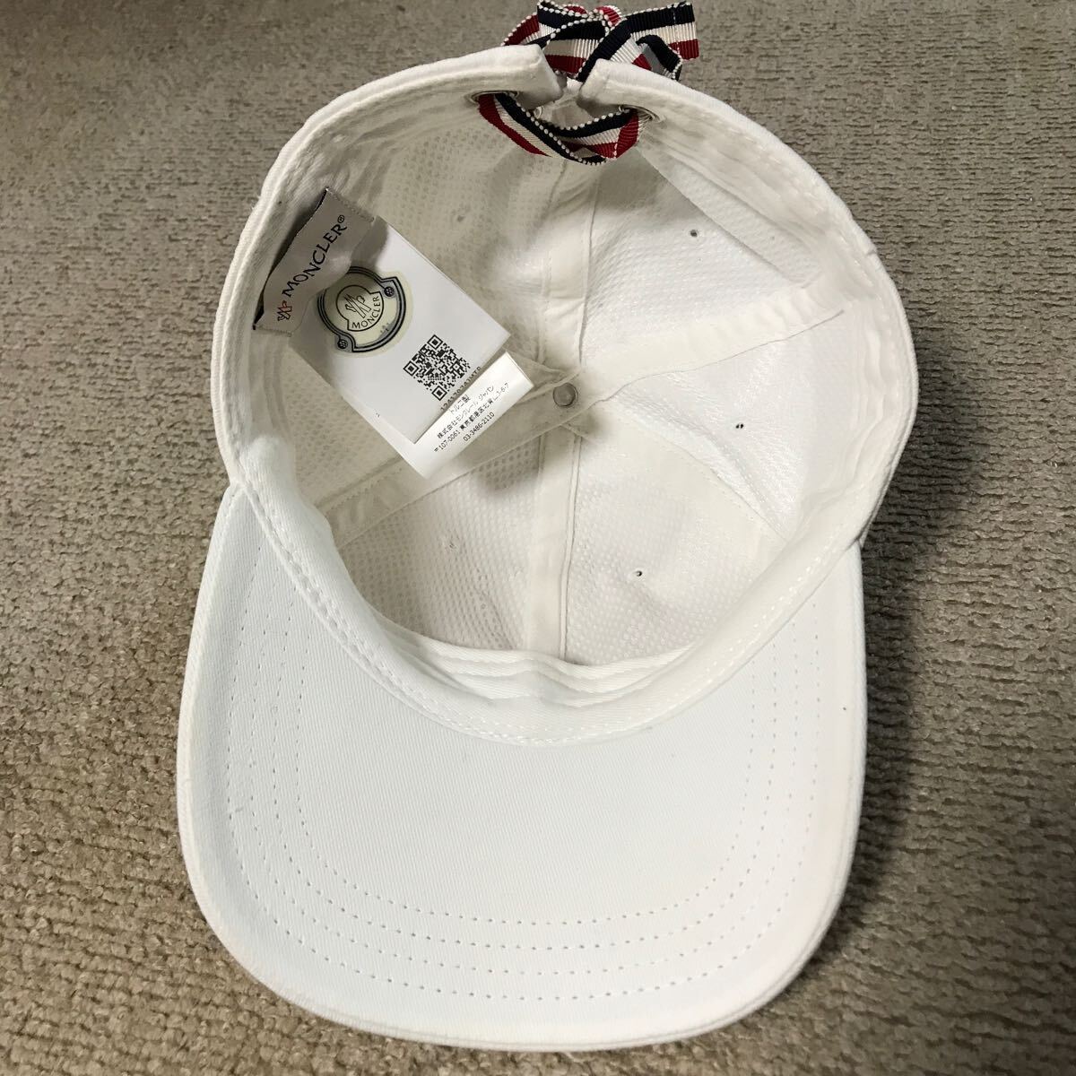 MONCLER BERRETTO Cap モンクレール キャップ ホワイト 帽子の画像6