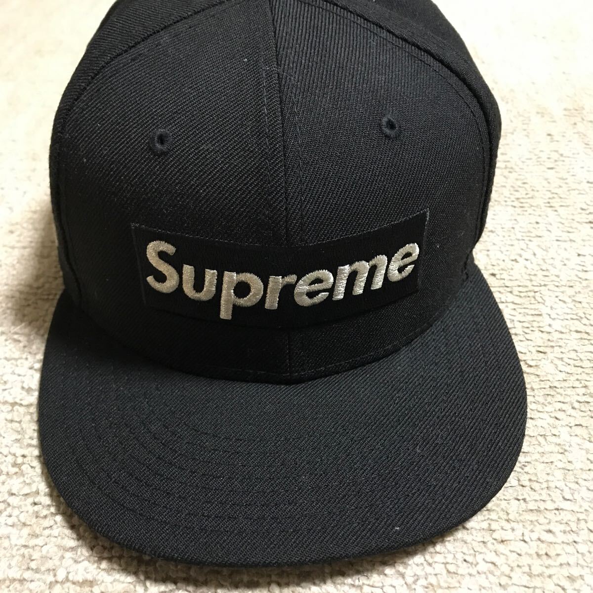 Supreme 20SS $1M Metallic Box Logo New Era 7-5/8 60.6cm Black シュプリーム ニューエラ キャップ ボックスロゴ SIM 黒_画像1