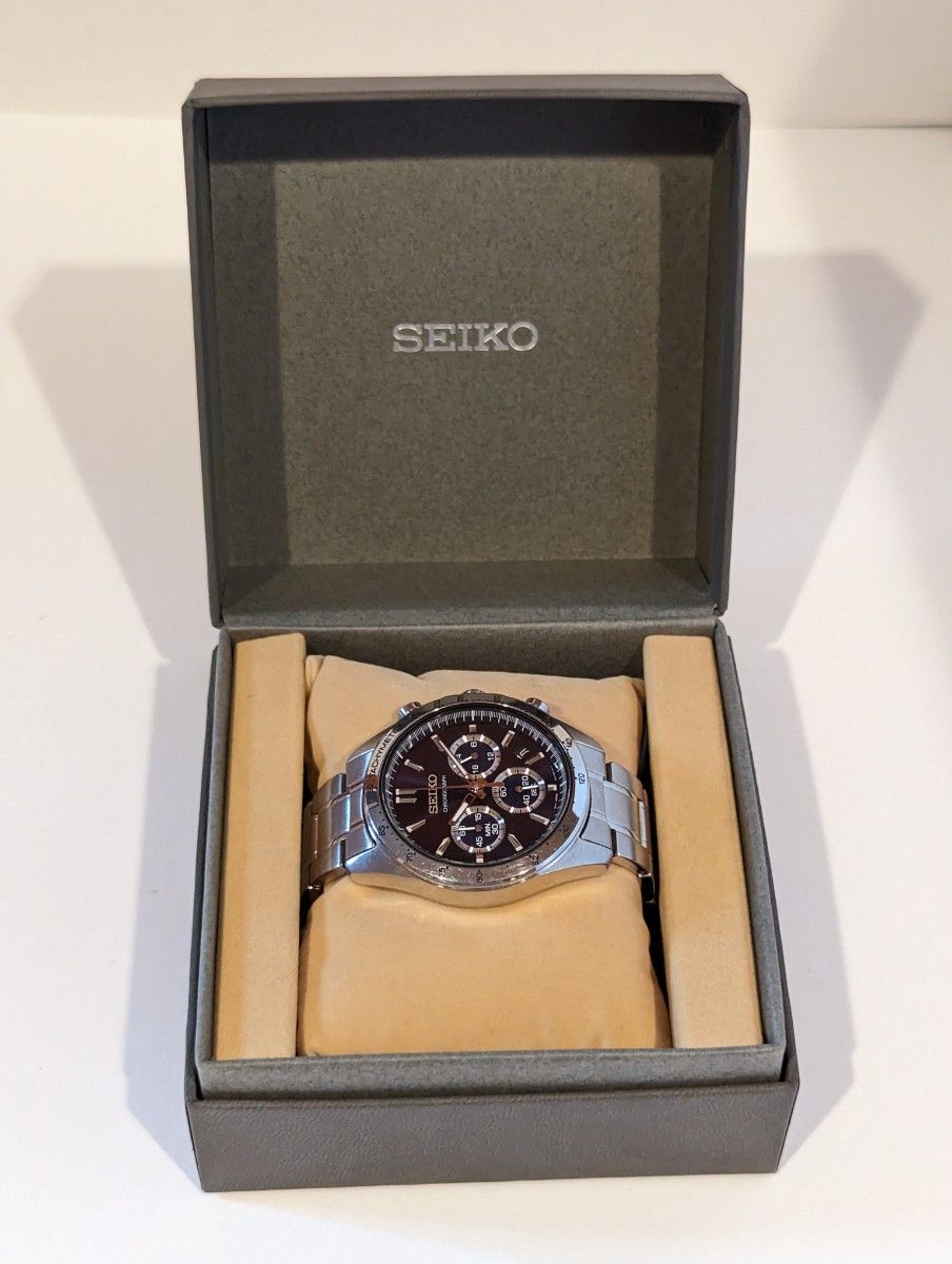 SEIKO/セイコー スピリット クロノグラフ クオーツ ステンレススチール ブルー  腕時計