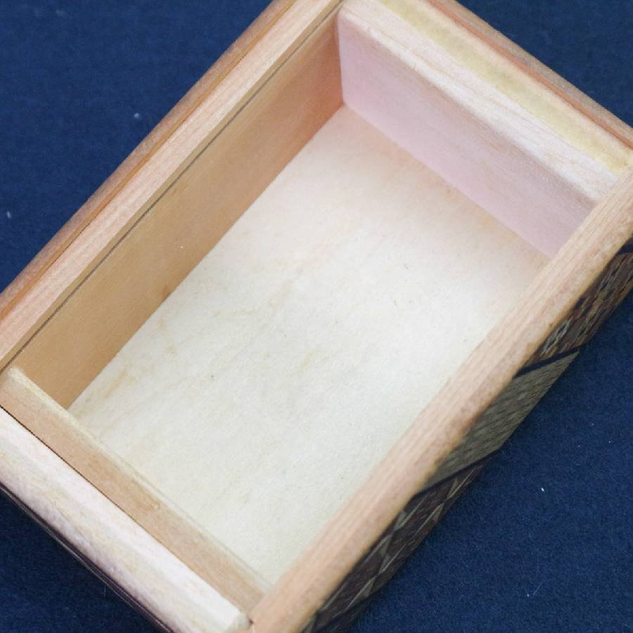 伝統工芸 箱根細工 寄木細工 からくり箱 秘密箱 小物入れ ◆796f03_画像2